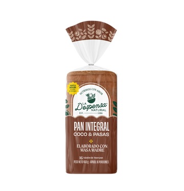 Pan Integral Coco y Pasas