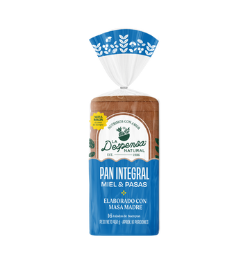 Pan Integral Miel y Pasas