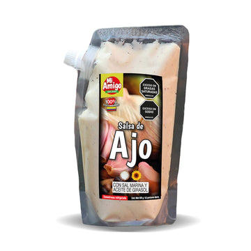Salsa de Ajo x 240gr: Fotografía de salsa de ajo en envase de 240 gramos.
