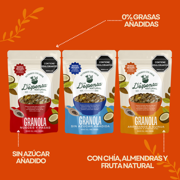 Combo Granolas - 3 Sabores Premium Sin Azúcar | 720g Total