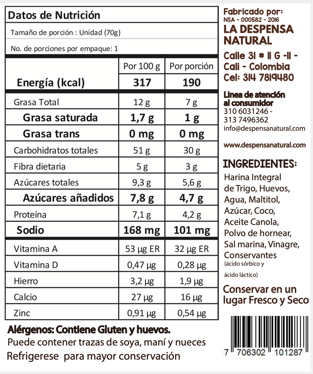 Torta Integral Coco