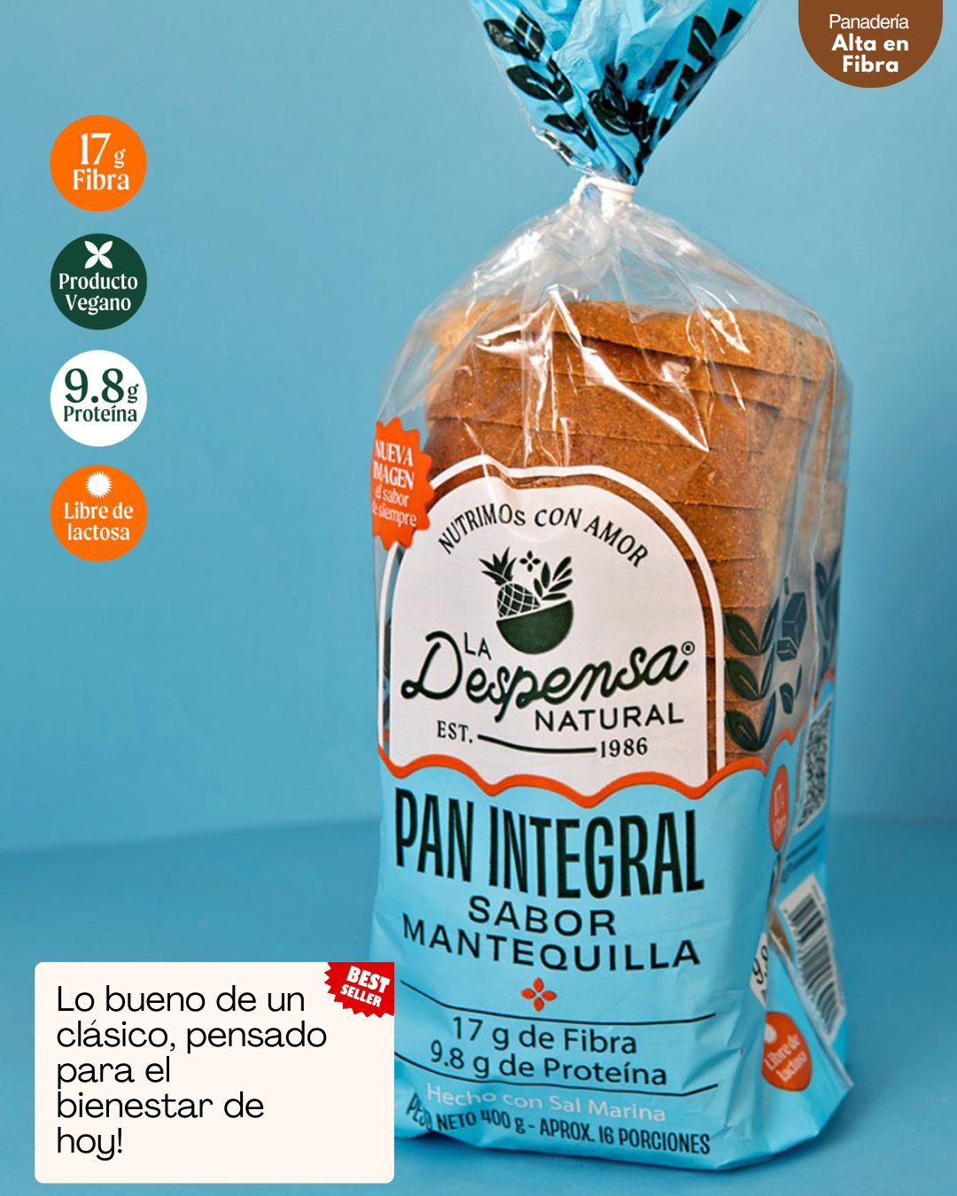 Pan Integral sabor Mantequilla