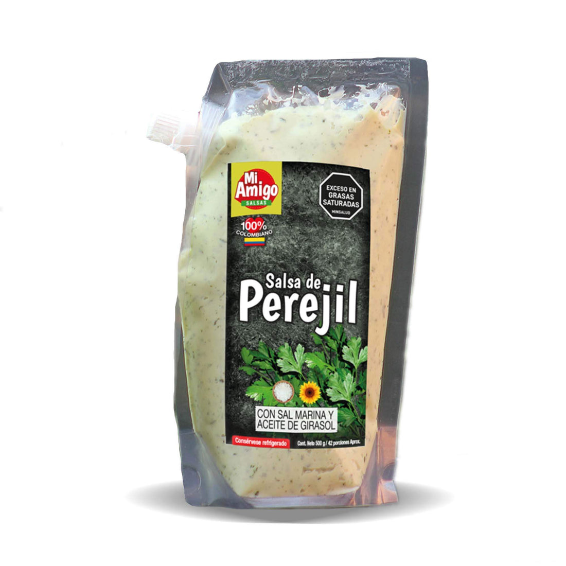 Salsa de Perejil x 240gr: Fotografía de salsa de perejil en envase de 240 gramos.